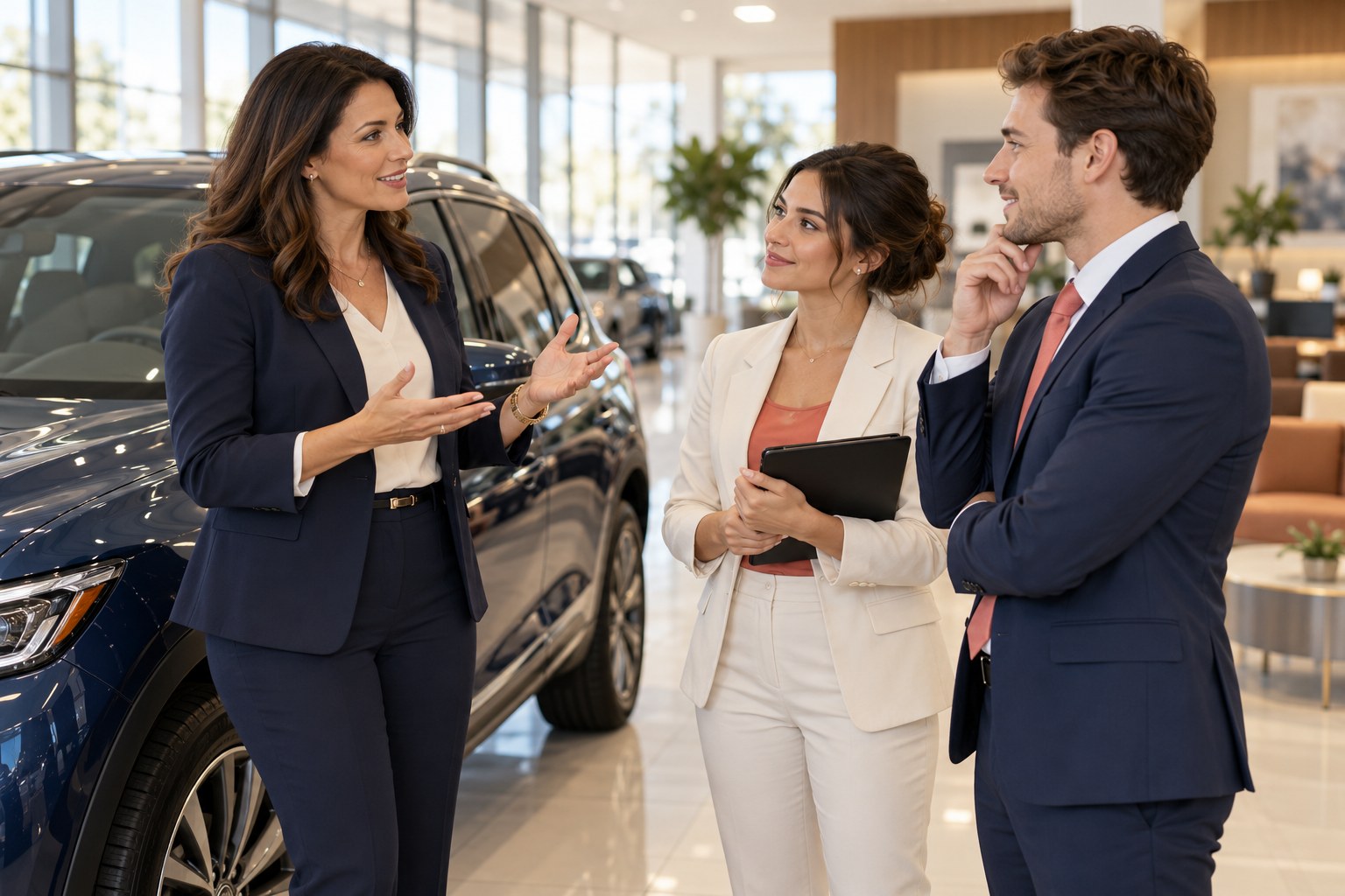 Illustrative dealership sales team coaching session