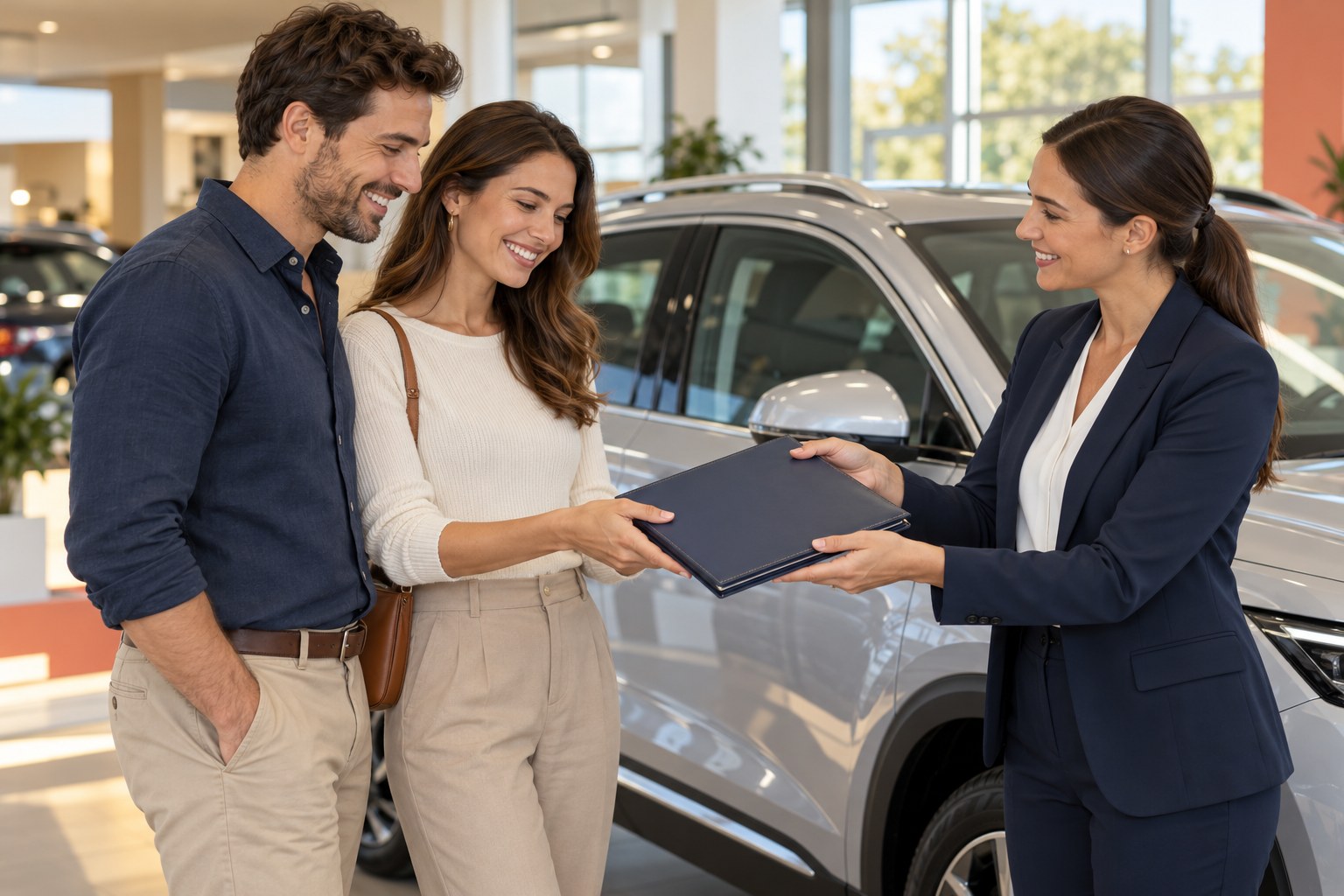 Illustrative vehicle warranty consultation at a dealership